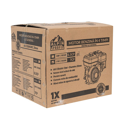 Motor motocultor / uz general Alpin Profi GX160 (168F), 6.5CP, 4 timpi, ax cilindric 20mm