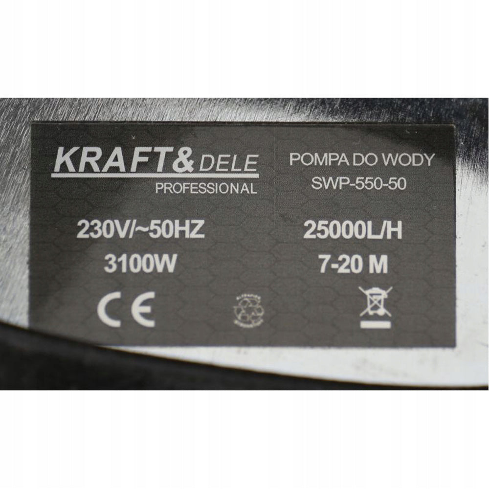 Pompa apa curata/murdara Kraft&Dele KD763, 230V, 3100W, 416l/min, H refulare 20m, submersibila