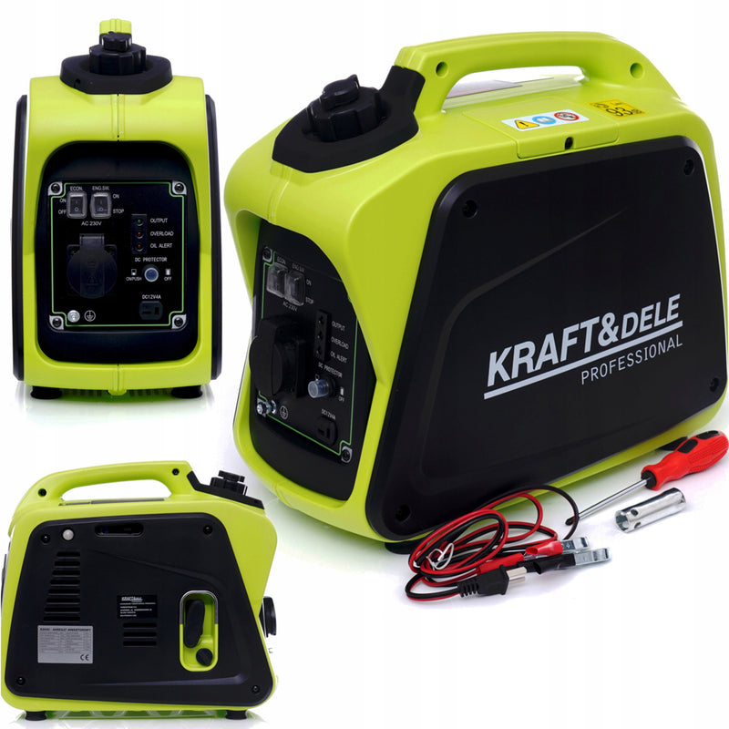 Generator curent silentios Kraft&Dele KD680, 1800W, 230V, 4 timpi, stabilizator tensiune (AVR), Profesional