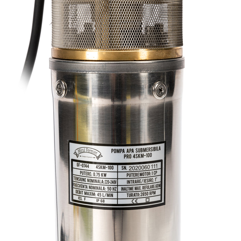 Kit Hidrofor electronic cu pompa submersibila Micul Fermier 4SKM-100, 0.75KW + Presostat automat