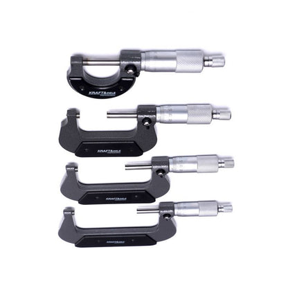 Set 4 Micrometre pentru masurarea dimensiunilor Kraft&Dele KD10443, 0-100mm