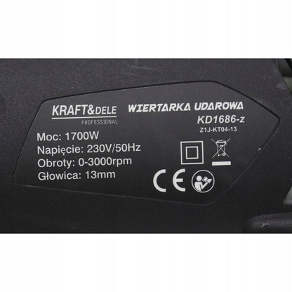 Bormasina Kraft&Dele KD1686-Z, 1700W, 3000RPM, mandrina 13mm