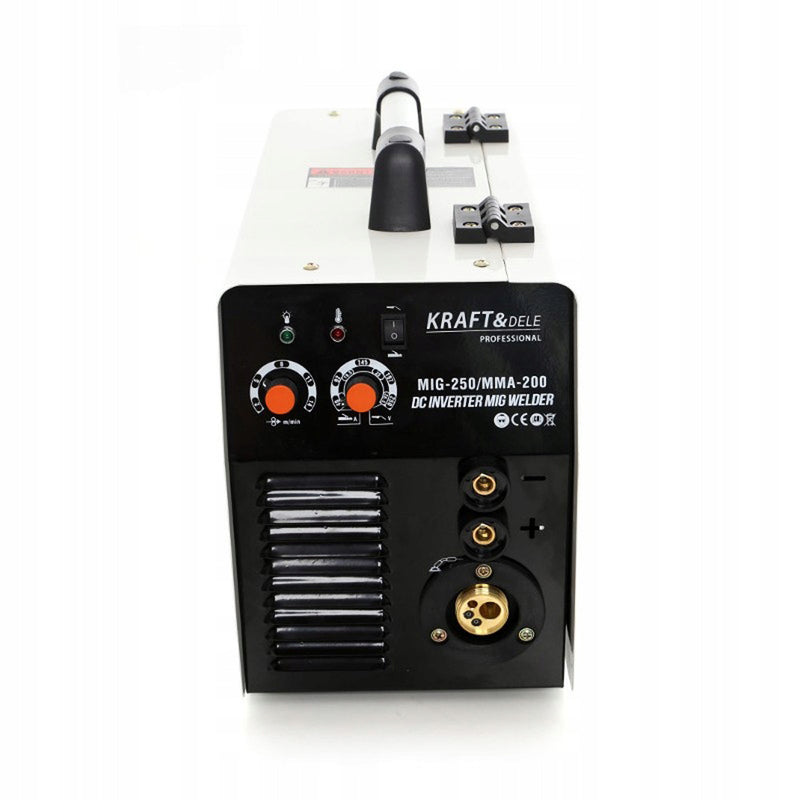 Aparat de sudura cu sarma Kraft&Dele KD1849, MIG-MAG/MMA, 250A, Accesorii incluse