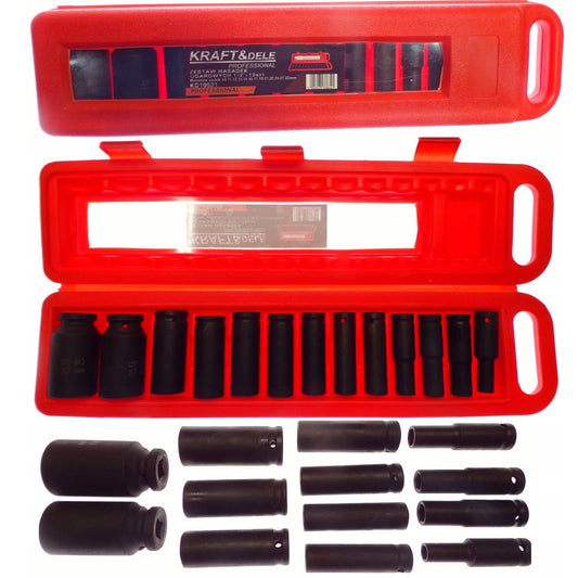 Set 13 prize cu impact Kraft&Dele KD10521, 1/2", 10-30mm, valiza transport inclusa