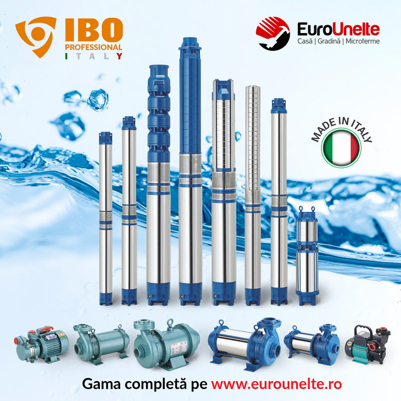 Pompa submersibila IBO Italy Professional FP4 D020, 230V, 1.5kW, debit 90l/min, H refulare 133m, racord 1.25 toli, rezistenta sporita la nisip