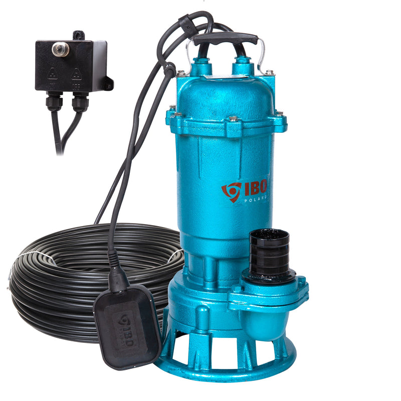 Kit Pompa apa murdara cu tocator IBO Dambat CTR 750, 750W, 350 l/min, 2 toli, Furtun 30m cu cuple si Cordelina 20m