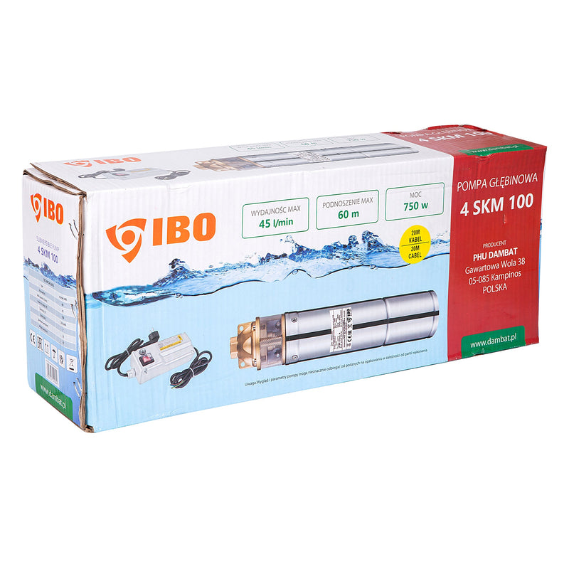 Pompa submersibila IBO Dambat 4SKM100 cu panou control, 750W, debit 45l/min, H refulare 60m ( PRODUS RESIGILAT )