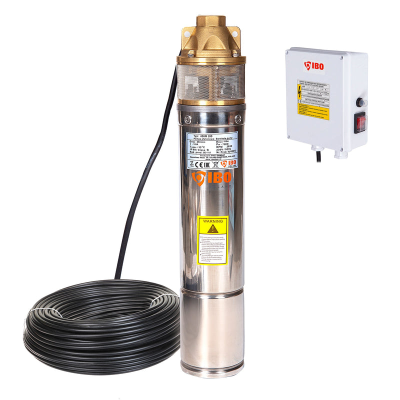 Pompa submersibila IBO Dambat 4SKM100 cu panou control, 750W, debit 45l/min, H refulare 60m ( PRODUS RESIGILAT )