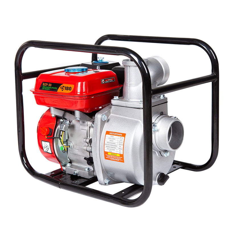 Set Motopompa apa IBO Dambat BZP-30, 3 toli, 1000 l/min, 6.5CP, furtun 20m, furtun absorbtie 5m, ulei 4T