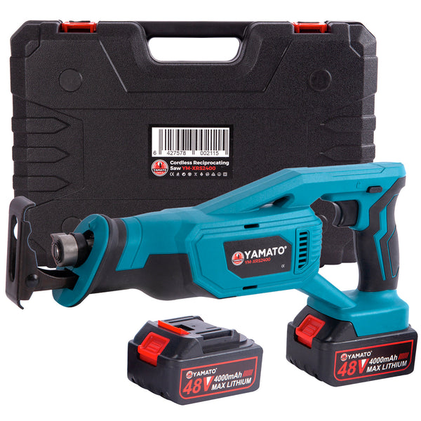 Fierastrau sabie cu acumulator Yamato YM-XRS2400, 48V, 3000 RPM, adancime taiere 20mm, 2 baterii 4Ah incluse