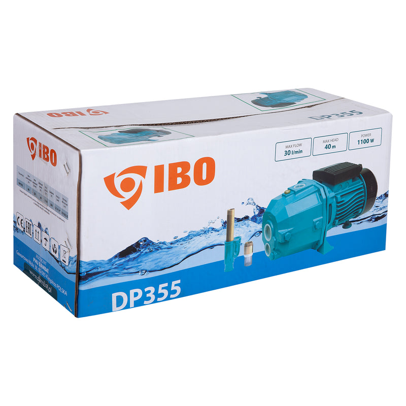 Pompa hidrofor cu ejector IBO Dambat DP355, 1.1kW, debit 30l/min, H refulare 38m, racord 1 tol