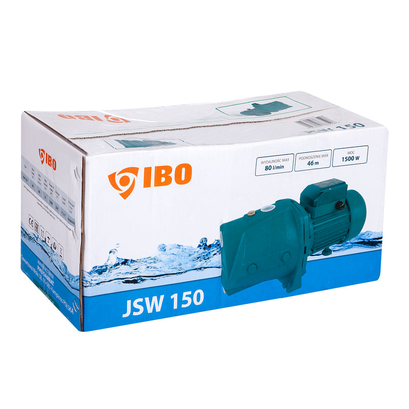Pompa hidrofor IBO Dambat JSW150, 1.5kW, debit 80l/min, H refulare 46m, racord 1 tol, de suprafata