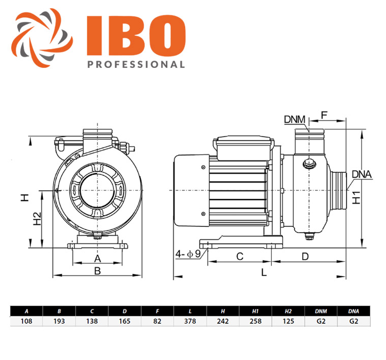 Pompa de suprafata IBO IPRO Professional PMC2200 INOX, 2200W, 770l/min, H refulare 17m