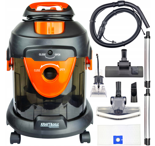 Aspirator cu spalare Kraft&Dele KD482, 1400W, 20L, Accesorii incluse