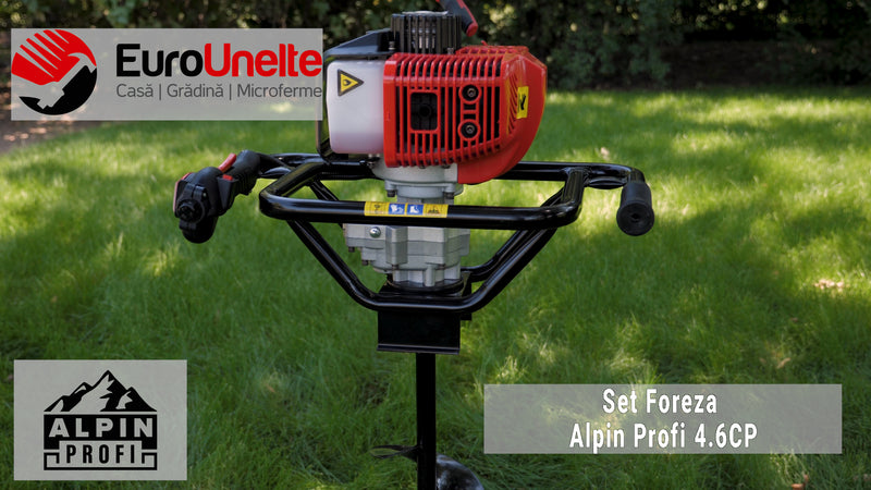 Motoburghiu pamant Alpin Profi 4.6CP + Burghiu 150mm/800mm