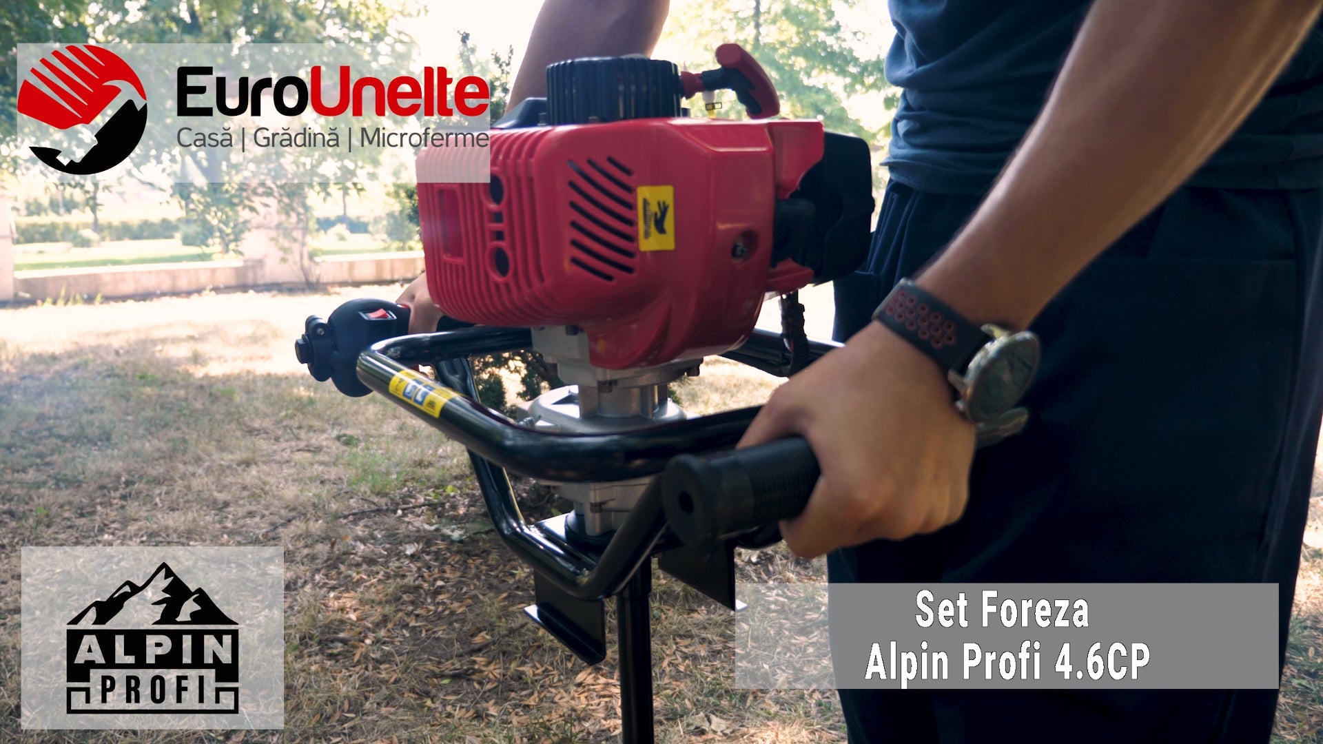 Motoburghiu pamant Alpin Profi, 4.6 CP, 100-300mm, nu include burghiu
