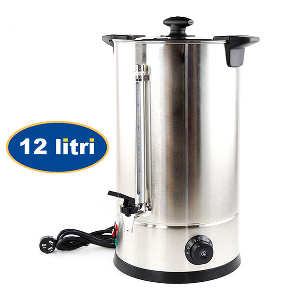 Fierbator electric tip boiler din inox pentru bauturi, 1600 W, 12 litri