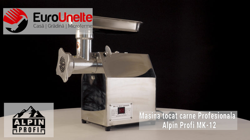 Masina tocat carne electrica profesionala, Alpin Profi® MK-12, 850W, 150 Kg/ora, greutate 22Kg, constructie Inox