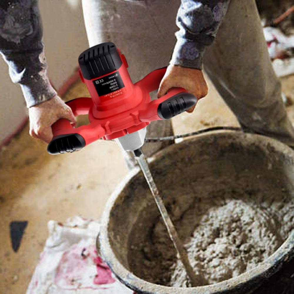 Amestecator mortar VOKNER, 2600W, 6 Viteze, 1 Paleta Inclusa, Portocaliu