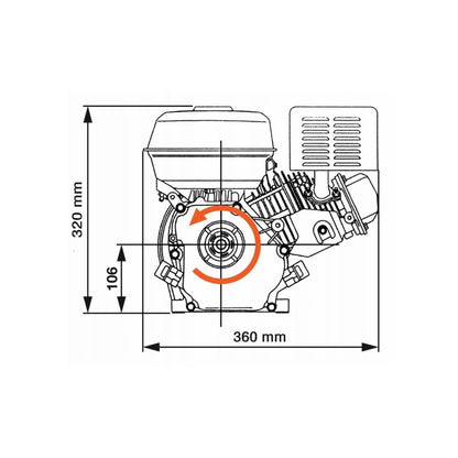 Motor motocultor / uz general Alpin Profi GX160 (168F), 6.5CP, 4 timpi, ax cilindric 20mm